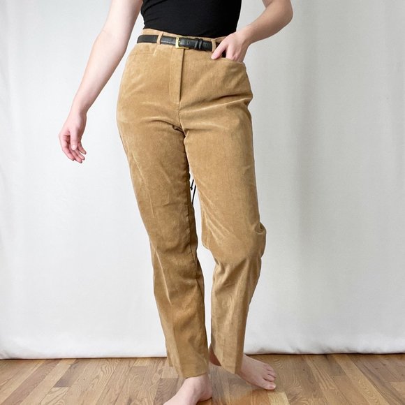 Vintage Corduroy High Waisted Straight Leg Trouser Pants Country Western Funky - Picture 1 of 7